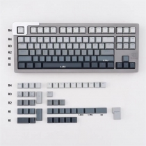 Gradient Grey 104+28 Full PBT Gradient Blue Dip-dye Keycaps Set Doubleshot Backlit OEM Profile for Cherry MX Mechanical Keyboard